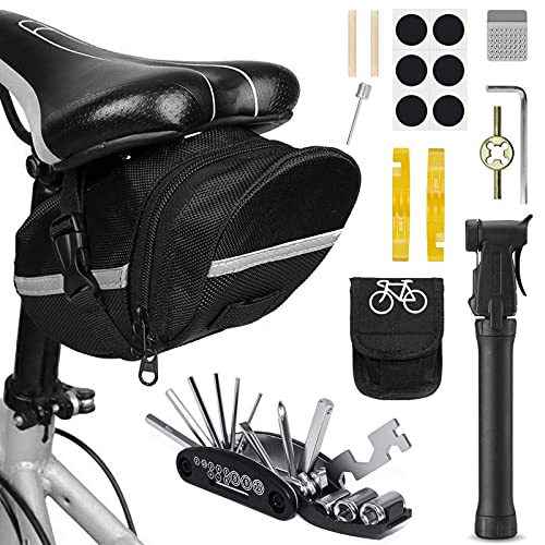 VICKSONGS Kit de Herramientas para Bicicleta, [16 Set/Aleación, Alta Dureza] Kit Pinchazos Bici, Herramienta de Reparación Multifunción para Bicicleta (F)