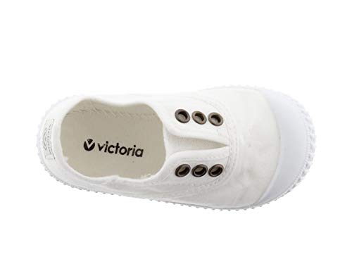 victoria Plano VICTORIA 1915 Inglesa ELÁSTICO Lona Tintada 106627-KIDS para Unisex-niños Blanco 26