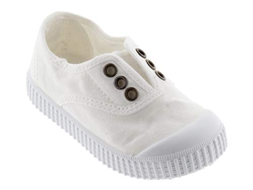 victoria Plano VICTORIA 1915 Inglesa ELÁSTICO Lona Tintada 106627-KIDS para Unisex-niños Blanco 26