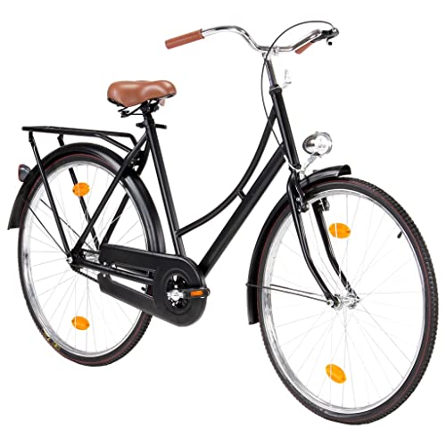 vidaXL Bicicleta Holandesa Cuadro Mujer Países Bajos Cicloturismo Crucero Clásica Ciudad Femenina Trabajo Escuela Viajes Rueda 28 Pulgadas 57 cm