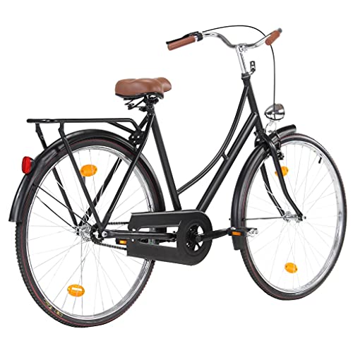 vidaXL Bicicleta Holandesa Cuadro Mujer Países Bajos Cicloturismo Crucero Clásica Ciudad Femenina Trabajo Escuela Viajes Rueda 28 Pulgadas 57 cm