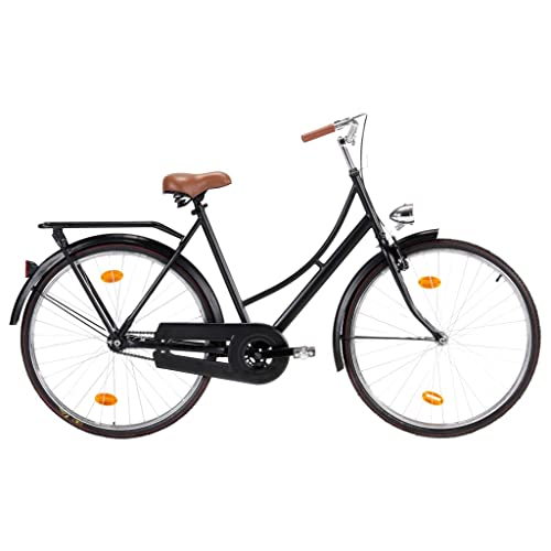 vidaXL Bicicleta Holandesa Cuadro Mujer Países Bajos Cicloturismo Crucero Clásica Ciudad Femenina Trabajo Escuela Viajes Rueda 28 Pulgadas 57 cm