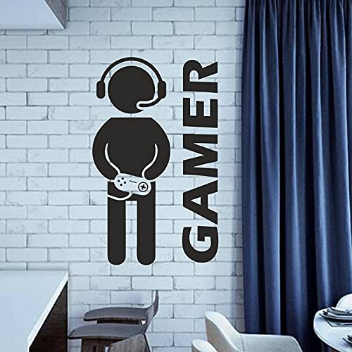 Video juego Gaming Gamer pared calcomanía arte vinilo decoración pegatina niños habitación pared puerta decoración cartel extraíble letras calcomanías A8 58 × 56 CM