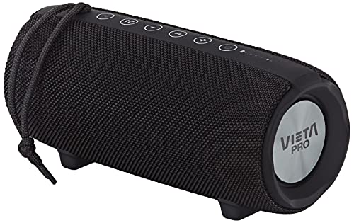 Vieta Pro Upper 2 - Altavoz con Bluetooth 5.0, True Wireless, Micrófono, Radio FM, 10 horas de batería, Resistencia al agua IPX6, entrada auxiliar y botón directo al asistente virtual, Negro