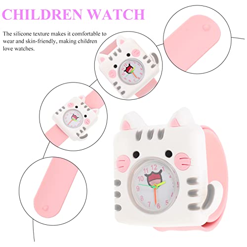 VILLCASE Relojes para Niños Reloj de Pulsera para Niños Reloj de Silicona Banda de Silicona Pulsera Reloj de Cuarzo de Dibujos Animados para Niñas Niños de 3 a 11 Años Rosa 21.