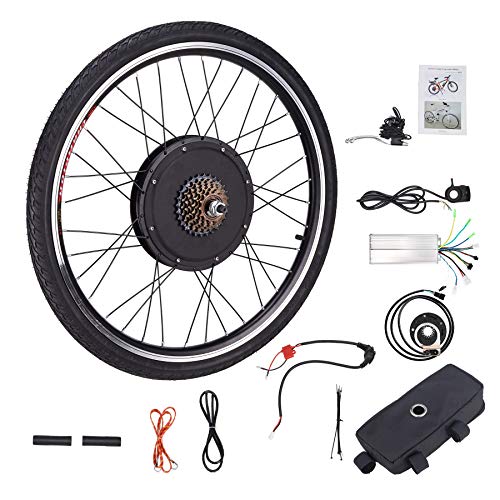 Viribus Kit de Conversión para Bicecleta Eléctrica 48V 1000W Kit de Conversión de Bicicleta Electric para Rueda Trasera 26Pulgadas Bike Conversion Kit con Controlador de Modo Dual