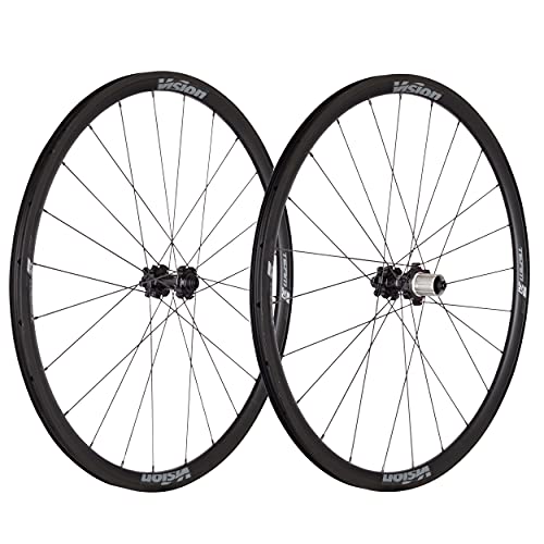 Vision Team 30 Sh11 V15 V15-Juego de Ruedas para Bicicleta (700 c), Color Negro y Gris, Unisex, 700c