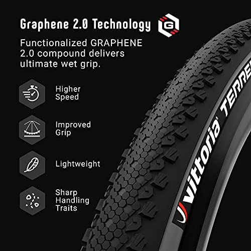 Vittoria Terreno Dry 37-622 Gravel TNT 1C G2.0 Tubeless Ready Tire 120 TPI, Anthracite/Black/Black