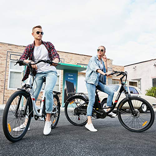 VIVI Bicicleta Electrica, 26 Pulgadas Ebike 250W Motor Bicicleta Eléctrica, 36V / 8Ah Li-Ion Batería, Shimano 7 Velocidades, Bicicleta Mujer Bici Electrica para Adultos (Negro)