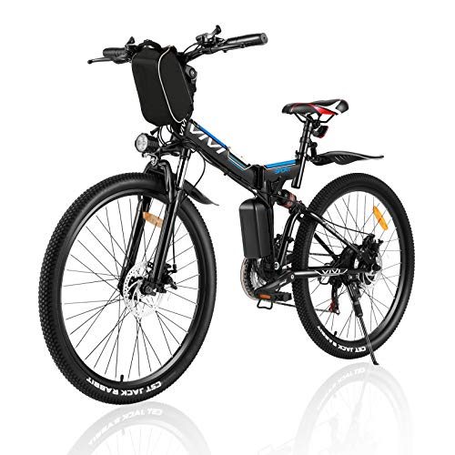 Vivi Bicicleta Eléctrica de Montaña Plegable,26"E-Bike MTB Pedal Assist,250W Bici Electrica Plegable para Adultos,Shimano 21 Velocidades Velocidad Batería Extraíble de 36V 8Ah