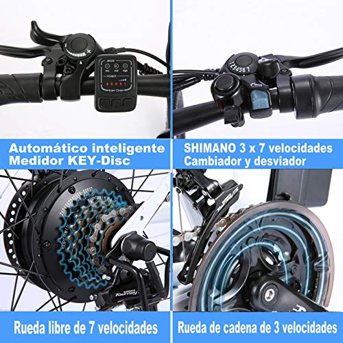 VIVI Bicicleta Electrica Plegable 250W Bicicleta Eléctrica Montaña, Bicicleta Montaña Adulto Bicicleta Electrica Plegable 26", Batería de 8 Ah