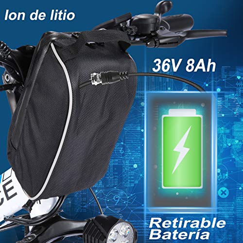 VIVI Bicicleta Electrica Plegable 250W Bicicleta Eléctrica Montaña, Bicicleta Montaña Adulto Bicicleta Electrica Plegable 26", Batería de 8 Ah