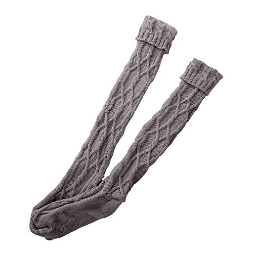 VJGOAL Mujer Otoño e Invierno moda casual Cálido Transpirable sexy Calcetines altos Muslo Alto sobre la rodilla Calcetines Calcetines largos de fibra de bambú(Un tamaño,Gris)