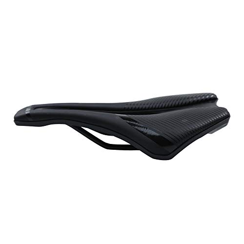 VOANZO Sillín de Bicicleta Amortiguación Asiento de Bicicleta Robusto Universal para MTB Road Mountain Bike Saddle 245x143mm (Negro)