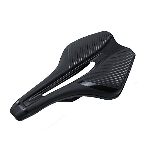 VOANZO Sillín de Bicicleta Amortiguación Asiento de Bicicleta Robusto Universal para MTB Road Mountain Bike Saddle 245x143mm (Negro)