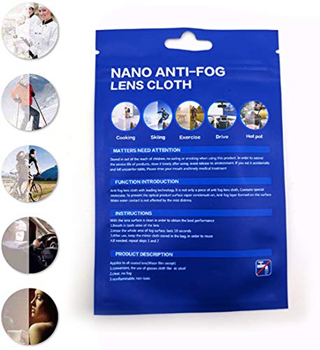 Voarge 2 gamuzas antivaho para gafas con nano-antivaho, paño de limpieza para lentes de microfibra, reutilizables.