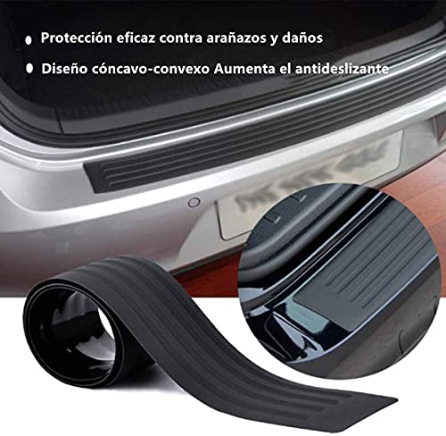 Voarge Protector de parachoques trasero, Protector de Umbral de Puerta Universal de Goma, Protector Trasero Antiarañazos, Adhesivo Universal Para la Mayoría de Coches, Camionetas, SUV, Camiones