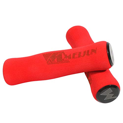 VORCOOL Esponja de Bicicleta Manillar Puños Bicicleta de montaña Ultraligero de Espuma de Alta Densidad Esponja de Silicona Manillar Agarre - 1 par (Rojo)