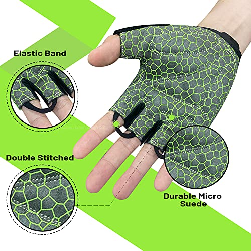 Voroar Guantes de Ciclismo MTB Guantes de Bici de Carretera de Medio Dedo, Guantes Deportivos para Gimnasio Moto Entrenamiento, Antideslizantes Guantes Transpirables Verano para Hombre y Mujer