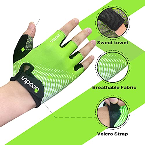 Voroar Guantes de Ciclismo MTB Guantes de Bici de Carretera de Medio Dedo, Guantes Deportivos para Gimnasio Moto Entrenamiento, Antideslizantes Guantes Transpirables Verano para Hombre y Mujer