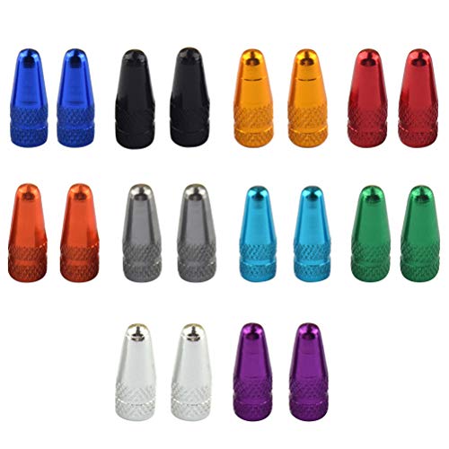 VOSAREA 20PCS Presta Válvula Tapa Multi-Color Anodizado de aleación de Aluminio de la Bici de la Bicicleta Tapas de Válvula de Neumático Cubiertas de Polvo Estilo Francés
