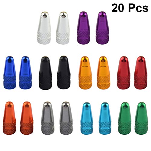 VOSAREA 20PCS Presta Válvula Tapa Multi-Color Anodizado de aleación de Aluminio de la Bici de la Bicicleta Tapas de Válvula de Neumático Cubiertas de Polvo Estilo Francés