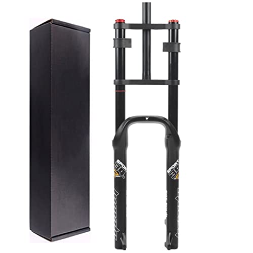 VPPV Horquilla de Suspensión para Bicicleta 26" 4.0 Neumático para Motos Nieve/ATV Bicicleta Montaña QR 135mm Hombro Doble Rappel Cuesta Abajo Amortiguador MTB/Am (Size : 26 Inch)