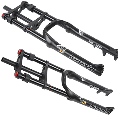 VPPV Horquilla de Suspensión para Bicicleta 26" 4.0 Neumático para Motos Nieve/ATV Bicicleta Montaña QR 135mm Hombro Doble Rappel Cuesta Abajo Amortiguador MTB/Am (Size : 26 Inch)