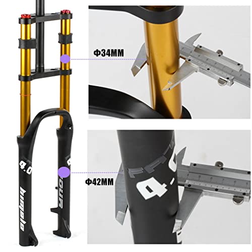 VPPV Horquillas de Suspensión MTB 26 Pulgadas, Descenso Doble Horquilla para Moto Nieve/ATV 135mm Bicicleta Montaña Amortiguador Horquilla DH/Am para Neumáticos 4.0 (Size : 26 ER)