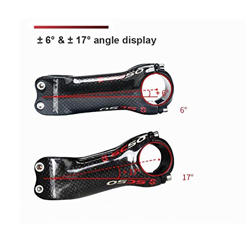 VPPV Potencias Bicicletas 31,8 Carbono, Potencia Manillar MTB 6 Grados 70mm 80mm 90mm Vástago Bicic Carretera para Bicicleta Carretera BMX MTB (Color : ± 6°, Size : 90MM)