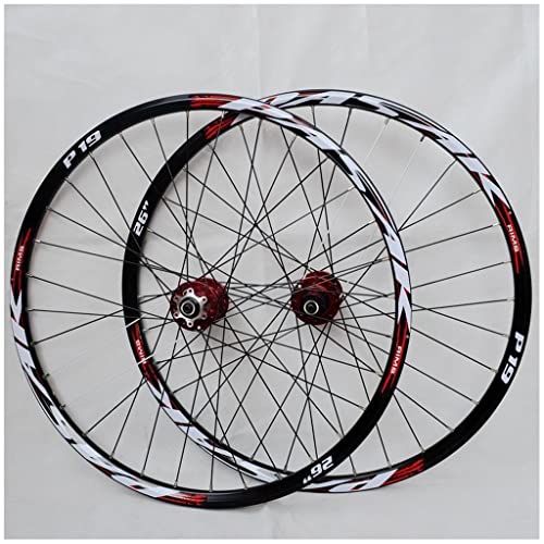 VPPV Ruedas de Bicicleta de Montaña 26/27,5/29 Pulgadas, Pared Doble Aleación Aluminio Llanta Ciclismo Freno Disco MTB Wheelet para Velocidad 7/8/9/10/11 Rojo (Size : 29 ER)