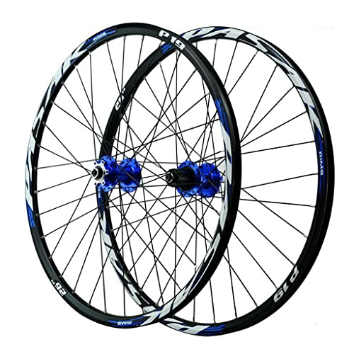VPPV Ruedas de Bicicleta MTB 26/27.5/29, Llanta de Ciclismo de Doble Pared Aleación de Aluminio Freno de Disco Rueda de Bicicleta 32 Hoyos para 7/8/9/10/11 Velocidad (Color : Azul, Size : 26 Inch)