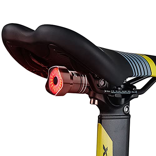 VUENICEE Luz Trasera de Bicicleta, luz Trasera de Bicicleta, Luces traseras de Bicicleta, Imperneabilidad IP65, 6 Modos de iluminación, Carga USB (Negro)