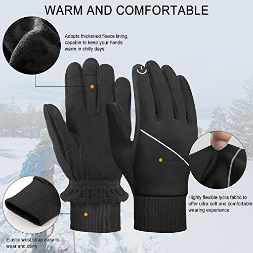 WACCET Guantes de Invierno Ciclismo, Guantes Termicos de Invierno Antideslizantes Pantalla Táctil Guantes Running para Ciclismo, Moto, Senderismo, Esquí Deporte al Aire Libre (XL)