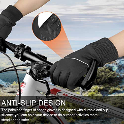 WACCET Guantes de Invierno Ciclismo, Guantes Termicos de Invierno Antideslizantes Pantalla Táctil Guantes Running para Ciclismo, Moto, Senderismo, Esquí Deporte al Aire Libre (XL)