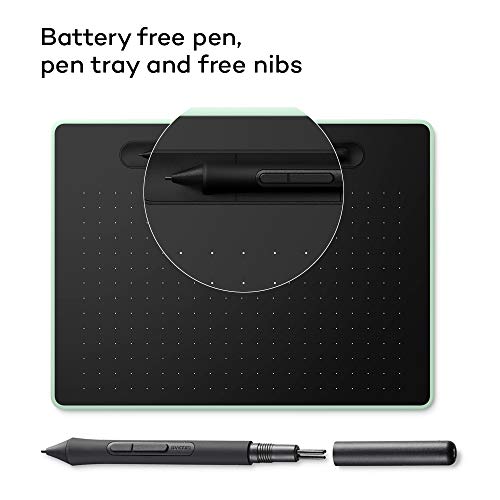 Wacom Intuos M - Tableta Gráfica Bluetooth para pintar, dibujar y editar photos con 3 softwares creativos incluidos para descargar, Windows & Mac, óptima para oficina en casa y e-learning, pistacho