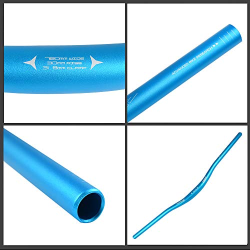 WAKE Manillares para bicicletas, Mountain Bike Manillar Ancho MTB Barras Elevadoras Mangos de Bicicleta de aleación de Aluminio extralargos Extra Largos para bajadas Off-Road 31.8 * 780MM Azul