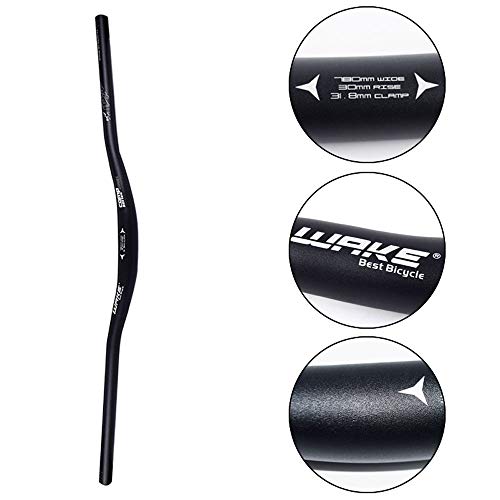 WAKE Manillares para bicicletas, Mountain Bike Manillar Ancho MTB Barras Elevadoras Mangos de Bicicleta de aleación de Aluminio extralargos Extra Largos para bajadas Off-Road 31.8 * 780MM Negro