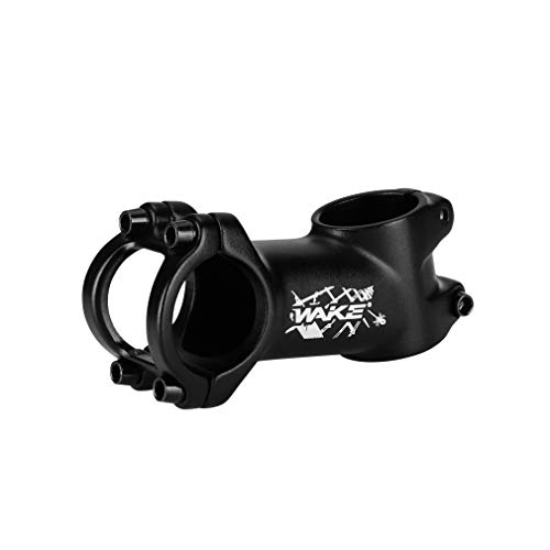 Wake MTB Stem 31.8 17 grados 70 mm vástago de bicicleta de montaña tallo corto para manillar para la mayoría de bicicletas, bicicletas de carretera, MTB, BMX, ciclismo (peso ligero, negro)