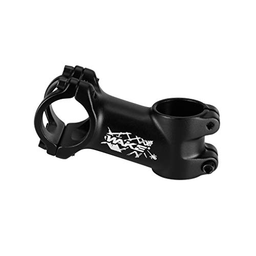 Wake MTB Stem 31.8 17 grados 70 mm vástago de bicicleta de montaña tallo corto para manillar para la mayoría de bicicletas, bicicletas de carretera, MTB, BMX, ciclismo (peso ligero, negro)