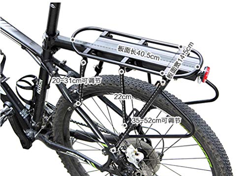 WANGLXFC Duradero Portaequipajes para Bicicleta Aleación de Aluminio con Reflector, Carga Máxima 140 kg, 40.5 x 14.5cm Cómodo