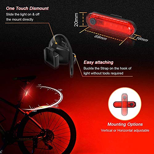 Wasafire Luz Bicicleta LED Recargable USB,3000 Lumen 5200 mAh Potente Luces Bicicleta Delantera y Trasera, 5 Modos, Impermeable Luces Seguridad para Ciclismo de Montaña y Carretera (Rojo)