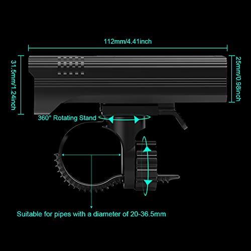 Wasafire Luzde Bicicleta, 5 Modos Luces Bici Delantera Recargable USB, IPX5 Impermeable 5200 mAh 3200 Lúmenes Luz Bicicleta Potente Delantera LED Montar de Noche