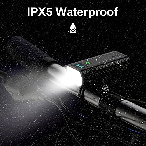 Wasafire Luzde Bicicleta, 5 Modos Luces Bici Delantera Recargable USB, IPX5 Impermeable 5200 mAh 3200 Lúmenes Luz Bicicleta Potente Delantera LED Montar de Noche