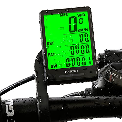 Wasenir Cuentakilómetros para Bicicleta, Impermeable Computadora de Bicicleta, Velocímetro inalámbrico Bicicleta con Pantalla 2,8 Pulgadas Grande LCD de Retroiluminación para Speed Track