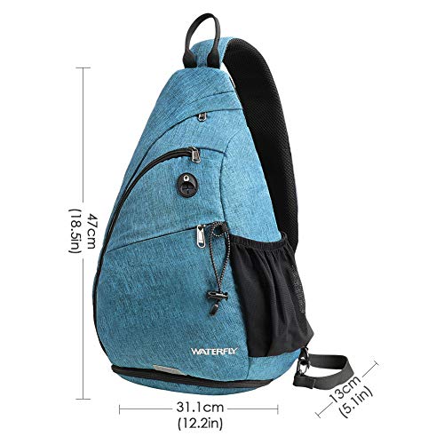 Waterfly Mochila Cruzada Pecho Mochila Bandolera Casual para Ciclismo Senderismo Hombre y Mujer (Pavo Real Azul)