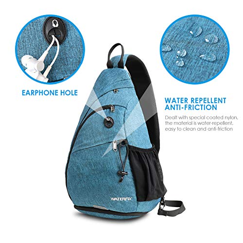 Waterfly Mochila Cruzada Pecho Mochila Bandolera Casual para Ciclismo Senderismo Hombre y Mujer (Pavo Real Azul)