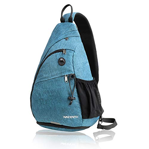 Waterfly Mochila Cruzada Pecho Mochila Bandolera Casual para Ciclismo Senderismo Hombre y Mujer (Pavo Real Azul)