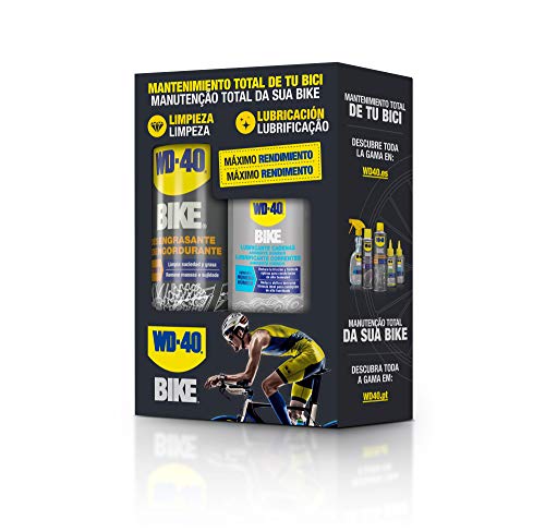 WD-40 BIKE - Bipack Mantenimiento Cadenas Bicicleta en Ambiente Húmedo- Spray 500ml + Gotero 100ml