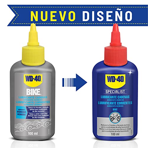 WD-40 BIKE - Bipack Mantenimiento Cadenas Bicicleta en Ambiente Húmedo- Spray 500ml + Gotero 100ml